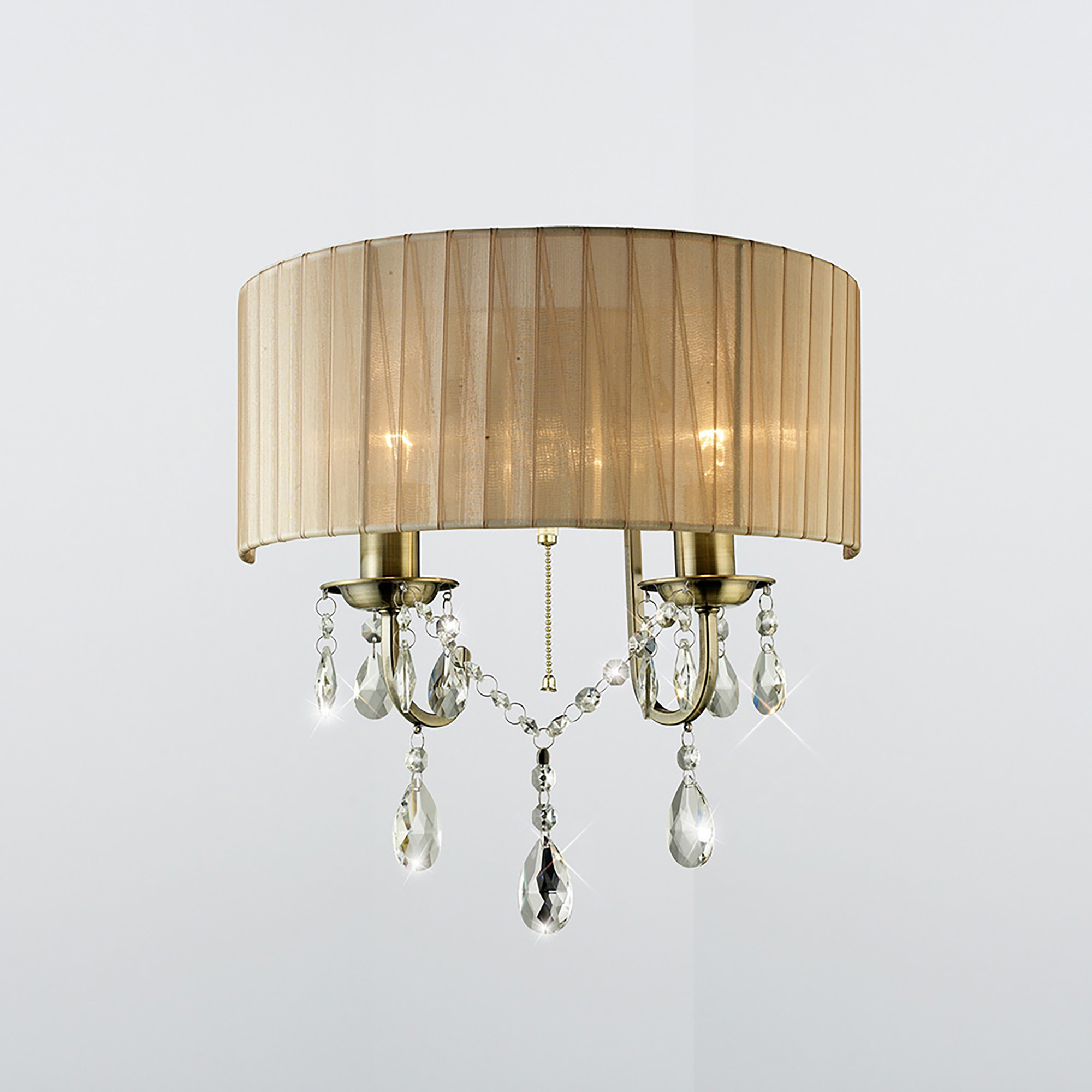 IL30064/SB  Olivia Crystal Switched Wall Lamp 2 Light